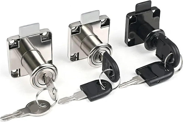 OBVCLXCS Cabinet Drawer Latch Furniture Door Lock Hardware Wardrobe Bedside Bookcase 1Pcs(Silver 16x21mm
