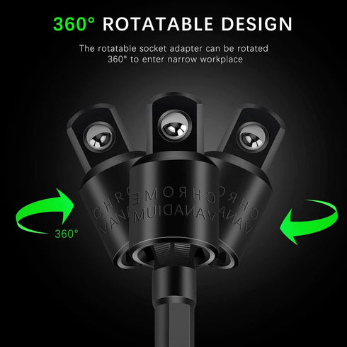 Flexible Drill Bit Extension Set with Right Angle Drill Attachment, 360 Rotatable Socket Adapter Sets