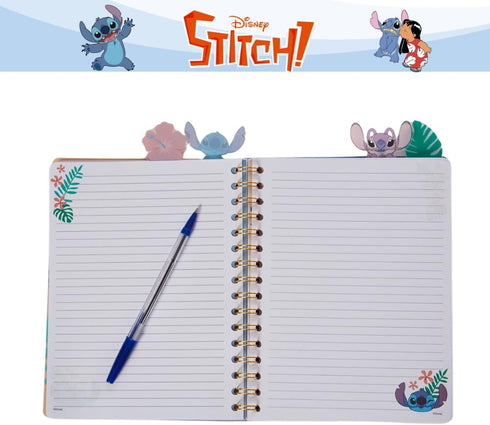 Stitch Tab Journal Notebook, Spiral Bound, 96 Lined Pages, 8 x 7 inches, Yellow