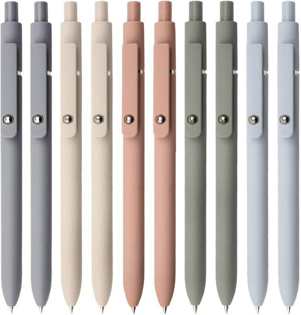 Gel Pens - 10 Pcs 0.5mm Black Ink Fine Point Smooth Writing Pens, High-End Series for Journaling, Note Taking, Cute