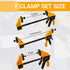 6 Pack 12(4)&6(2) Set 150LBS SUNBABA Clamps for Woodworking Light Duty One-Handed F Clamp/Spreader Bar Clamps Load