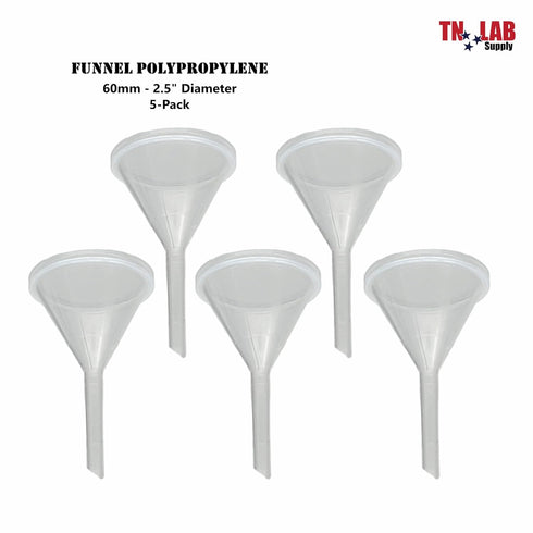 Funnel Polypropylene Plastic 60mm Diameter, 5-Pack
