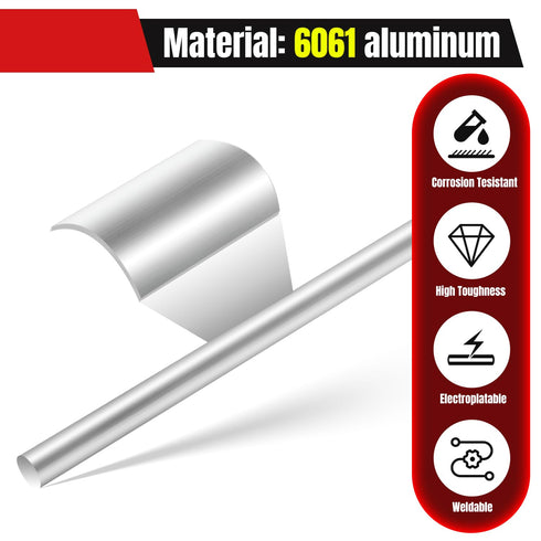 Aluminum Round Rod, 3/4"(3mm) Diameter, 8"(200mm) Length, 6061 Metal Rods for Crafts, DIY, Industry, and Decoration