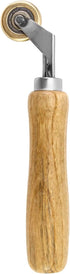 QWORK Brass Seam Roller with Wood Handle, Roofing and Vinyl Flooring Detail Roller