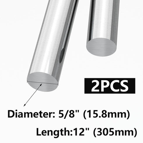 Eoiips 5/8" Diameter 304 Stainless Steel Round Rod Solid Rod 12" Length, for DIY Metal Craft & Metal Working Hobbies