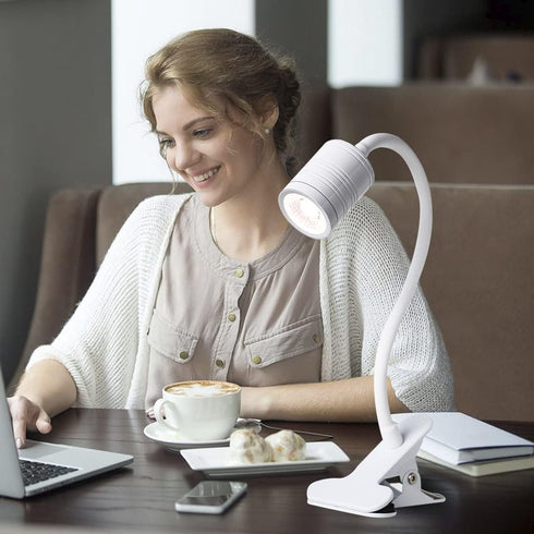 EAGLOD LED Clamp Light, Portable Clip Light with 3 Brightness, USB Plug, 360 Flexible Gooseneck for Night Reading