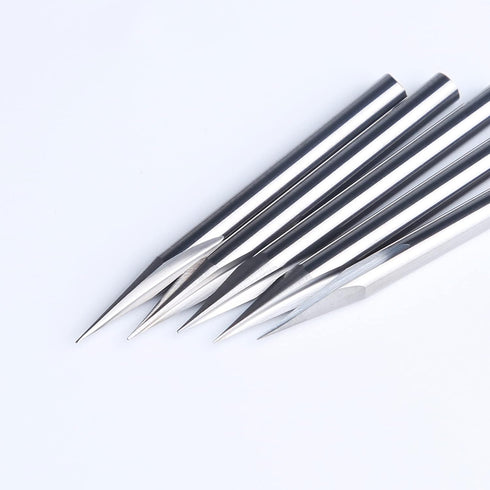 5PCS CNC Router Bits, 20 Degree 1/8 Shank, 2 Flutes, Engraving V Bits for Wood, Plywood, MDF, Stainless Steel