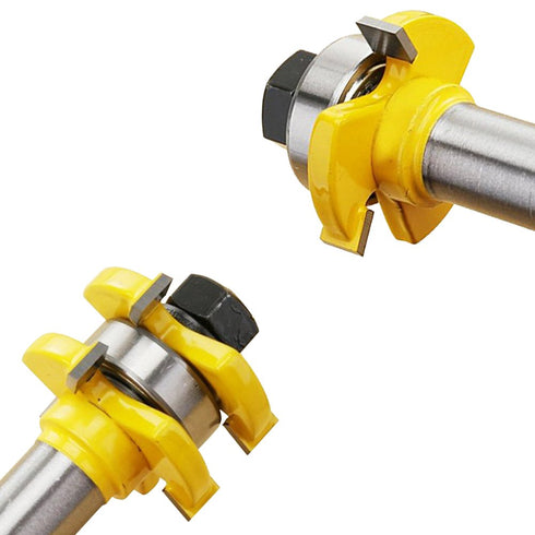 Tongue and Groove Router Bit Set, 2 Grooving Router Bits for Woodworking Tools, 1/2 Inch Shank