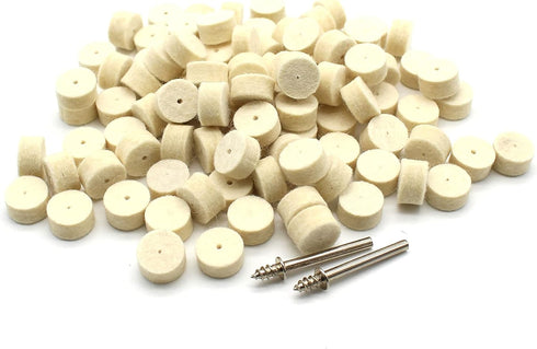 TEMO 100 pc Felt Polishing Wool Bob Burr, 1/2 Inch Diameter for Dremel Rotary Tools
