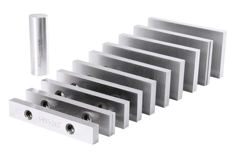 Accusize Industrial Tools 1/8'' Thickness Precision Parallel Sets, 10 Pairs, 3'' Length