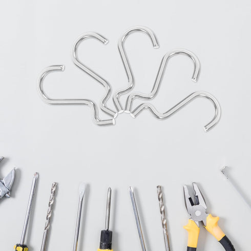 20pcs FOMIYES Silver Iron Pegboard Hooks Metal Tool Storage Wire Shelving Hooks Workshop Wall Hanging Organizer