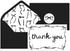 Quera 24 Pcs Black Bow Thank You Cards Greeting Cards with Envelope for