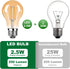 A19 Bulbs,2.5W(25W 250LM 2500K Bulb Chandelier,Non-Dimmable,Amber Glass,E26 Base,6 Packs Vintage LED Edison Light