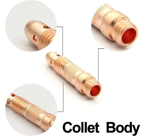 TIG Collet Body 10N32 (3/32"&2.4mm Orifice) for WP-17, 18 & 26 Series Consumables, 10Pcs