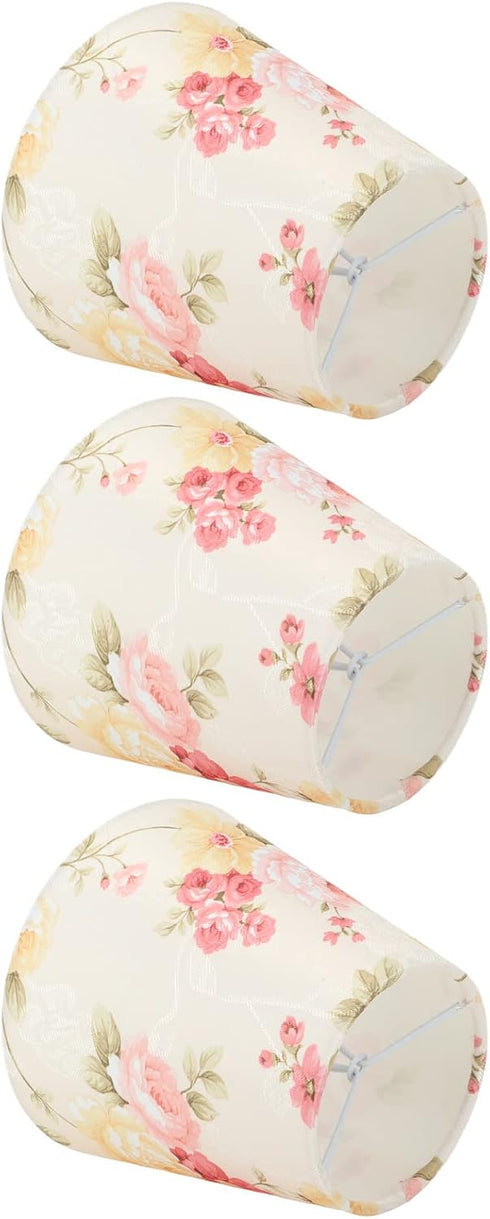 Zoeyilan Bulb Flower Pattern Clip On Lampshade, Cloth Lamp Shade, Lamp Shade for Table Lamps, Chandelier Floor Lamp