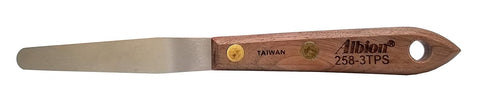 Albion Engineering Company 258-3TPS Classic Tapered Spatula, Stainless Steel, Hardwood Handle, 3/8" Wide x 3" Long Blade