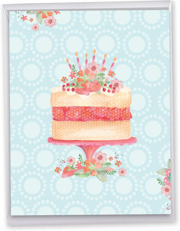 The Best Card Company - 1 Large Birthday Card with Envelope, Fun Celebration Card for Birthdays