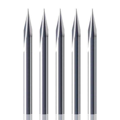 5PCS CNC Router Bits, 20 Degree 1/8 Shank, 2 Flutes, Engraving V Bits for Wood, Plywood, MDF, Stainless Steel