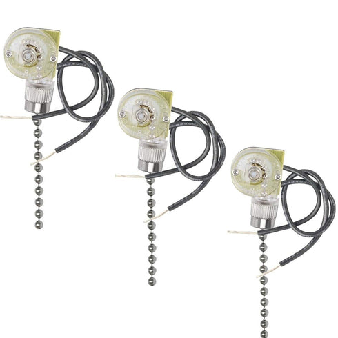 Zing Ear Ceiling Fan Light Switch, ON-Off Pull Chain, Second Generation ZE-109, 2-Wire, Compatible with Most Hunter Fans