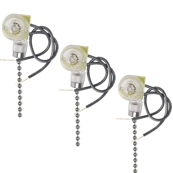 Zing Ear Ceiling Fan Light Switch, ON-Off Pull Chain, Second Generation ZE-109, 2-Wire, Compatible with Most Hunter Fans