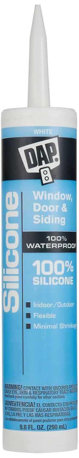 DAP White Silicone Rubber Sealant, 10.1 Oz