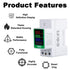 AC Digital Energy Meter, 80-270V, 100A Ampermeter Voltmeter Ammeter Voltage Tester with Built-in CT