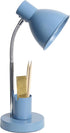 LD1076-BLU 16.22" Simple Designs Sleek Essentials Adjustable Metal Desk Task Lamp with Organizer Compartment