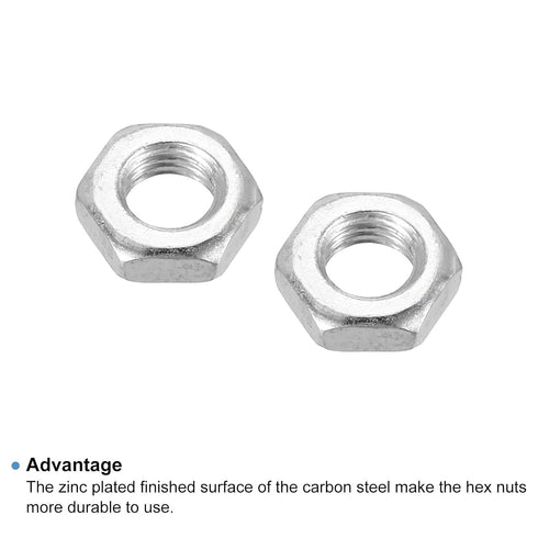PATIKIL M7 x 1.0 Steel Hex Nuts, 30 Pack Metric Thread Zinc Plated Hardware Nuts for Fasteners