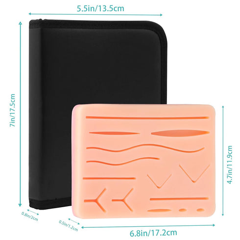 14 28 Suture Practice Kit for Medical Students, Large Silicone Pad Pre-Cut Wounds, Supplies for Vet/Nursing Students