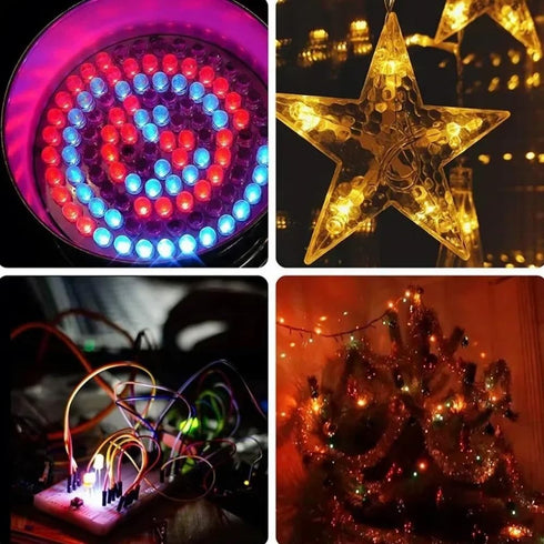 Vrabocry 100 3mm 3V 20mA 29mm Bulb pcs Warm White LED Diode Lights Clear Round Transparent DC Long Lead Lighting Lamps