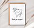 SNMDesigns 5 7 inches Dentist Thank You Card - Thank You So Much Pretty Card - Cute Thanks Tooth Card - Simple Thanks