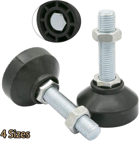 BE-TOOL 2 M16 60 MM 60 MM Pcs Cabinet Adjustment Support Feet with Plastic Round Base Design x x Easy to Adjust for TV