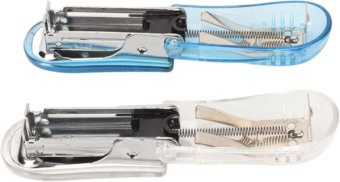 Small Handheld Stapler, Easy to Use, Practical, Durable, 2pcs for Office (White Blue)