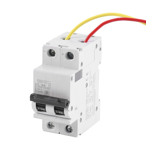 1pc 250V Solar Din Rail Circuit Breaker 16A/32A/63A for Solar Panels Grid System and Other DC Systems (16A)