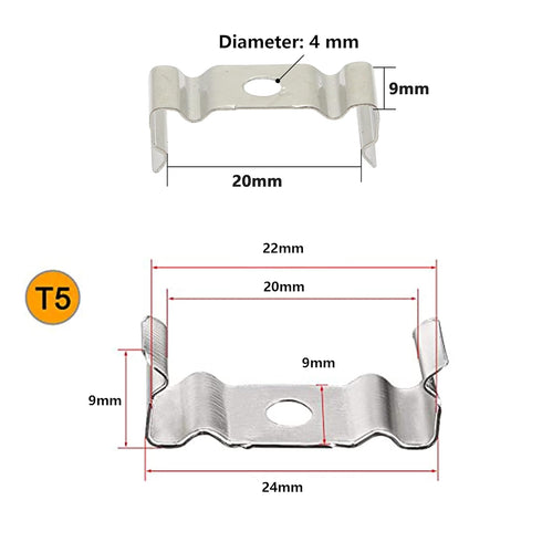 SinLoon T5 LED Light Bulbs, 20 Clips Holder Bracket for Lamp Socket Shop Light Fixture