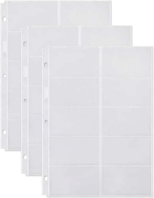 Dunwell Business Card Holder Sleeves - 25 Pack for 500 Cards, Heavyweight Plastic Sheet Protectors