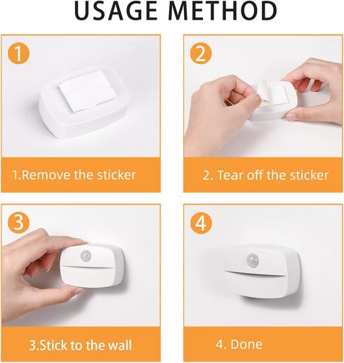 ZISUYU Motion Sensor Light Indoor LED Night Light, Battery Operated Stick on Nightlight for Hallway, Stair, Closet