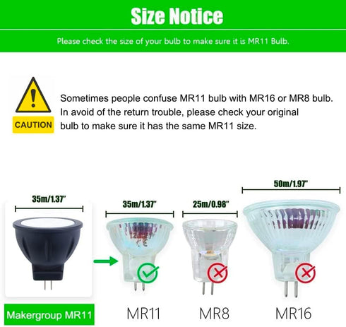 RGB MR11 LED Bulbs Color Changing, GU4 Bi-pin Base, Warm White+15 Multicolors and 4-Level Brightness on Remote Control, 12V MR11 Halogen Bulb Replacement by Makergroup