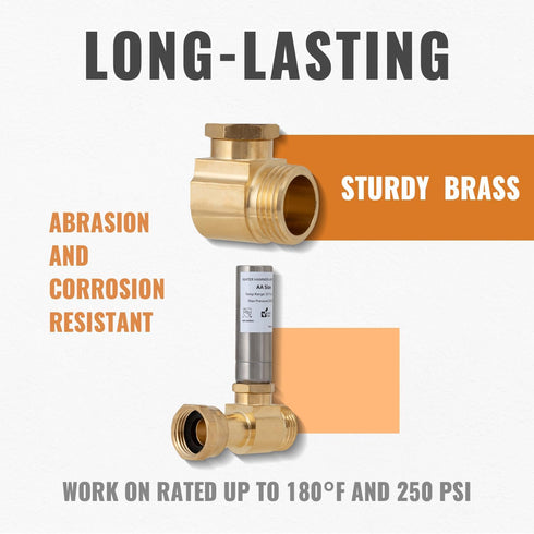 SUNGATOR Washer Water Hammer Arrestor, 3/4" GHT Male/Female for Laundry Pipe Noise Reduction
