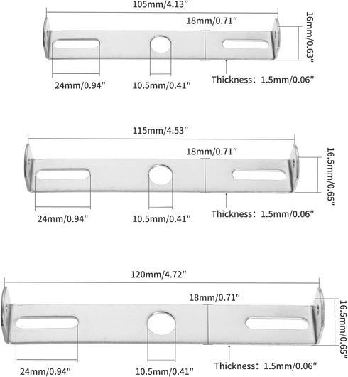 4.1-4.7 Inch Light Fixture Mounting Bracket Square Kit Ceiling Light Plate Wall Mounting Bracket Crossbar for Chandelier Outdoor Lighting Pack of 6