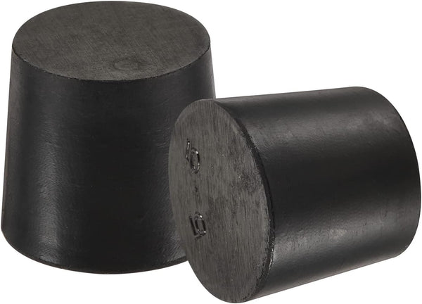 MECCANIXITY Rubber Tapered Plug 24mm to 28mm Black Solid Test Tubes Bungs Stopper, 5 Pieces