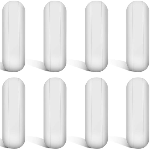 Weewooday 8 Pieces PTFE Magnetic Mixer Stirrer Bar, White Stainless Steel Laboratory Mixing Plate Magnet Stick