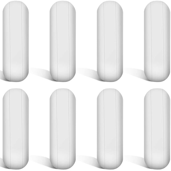 Weewooday 8 Pieces PTFE Magnetic Mixer Stirrer Bar, White Stainless Steel Laboratory Mixing Plate Magnet Stick