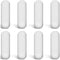 Weewooday 8 Pieces PTFE Magnetic Mixer Stirrer Bar, White Stainless Steel Laboratory Mixing Plate Magnet Stick