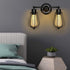 Bulb (2-Light) Tangkula Wall Sconce Wall Light Fixture Black Metal Industrial Vintage Rustic Retro Style Indoor Outdoor
