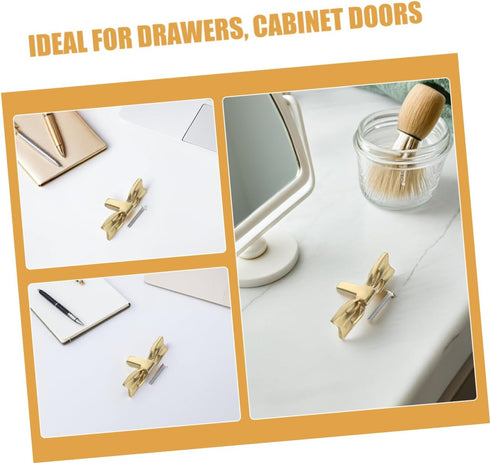 2pcs SOLUSTRE Bow Handle: Decorative Knobs Drawer Pull Decorative Handle for Drawer Shoe Cabinet Bedside Table Storage