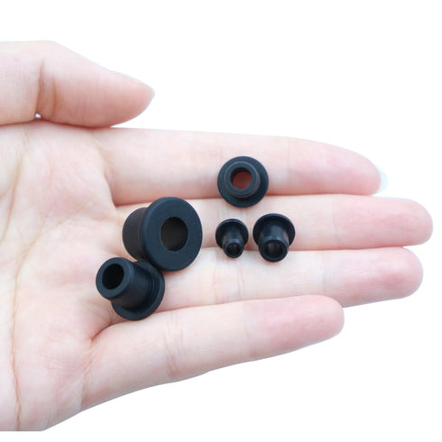uillcuet 82PCS 5 Grommets Grommet Grommets Grommets, Sizes Silicone Rubber Kit for Wiring, Black Rubber Hole Assortment