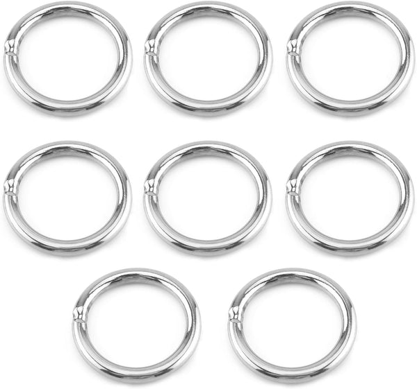 MroMax 8Pcs 201 Stainless Steel O Ring - 1.97" OD x 0.24" Thickness for Hanging Basket Chairs and Plants