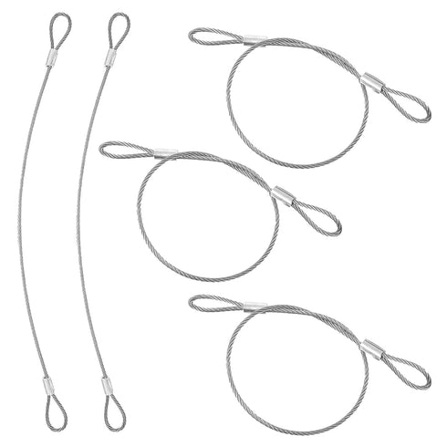 Fyntave 5 Packs Security Cable with Loops 2mm Stainless Steel Cable Vinyl Coated