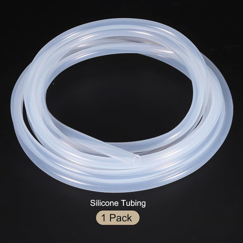 6.6ft 1/4" ID x 3/8" OD Clear Silicone Tubing, Industrial Plastic Hoses for Pump Siphoning and Irrigation
